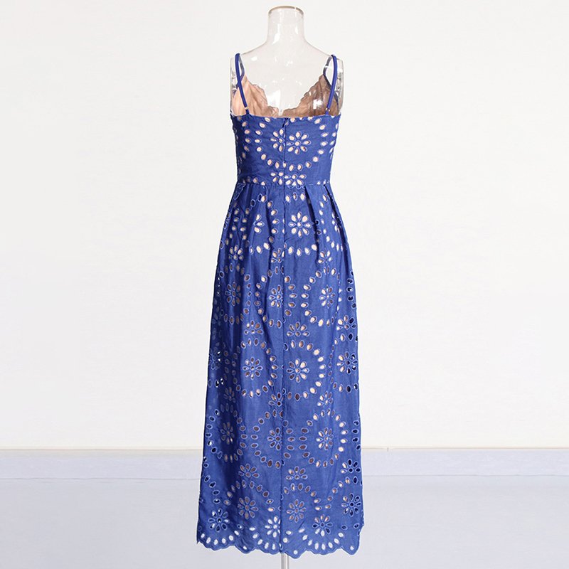 TWOTWINSTYLE Wholesale High Quality Hollow Hemline Women Dress Elegant Dresses Printed Casual Sexy Dresses High Waist