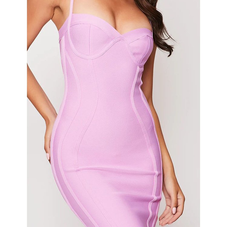 Spring Ropa European Modest Clothes Dresses Woman Satin Silk Sexy Midi Dress High Custom Fashion Natural Backless Hip Casual