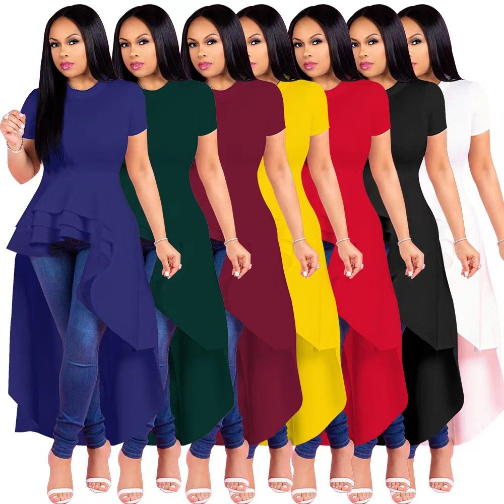 Hot Selling Fashion Evening Dress Irregular Ruffled Skirt Dress