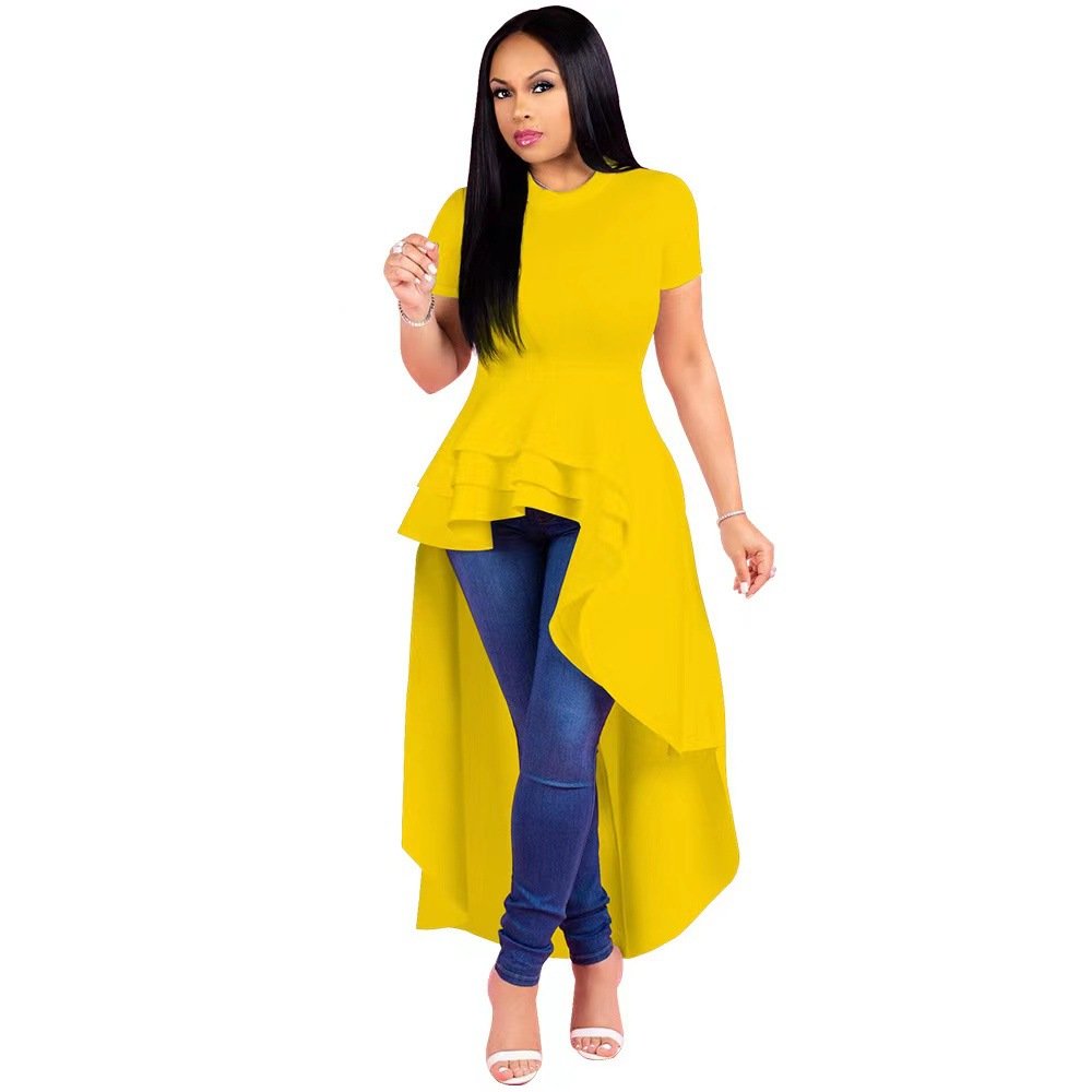 Hot Selling Fashion Evening Dress Irregular Ruffled Skirt Dress