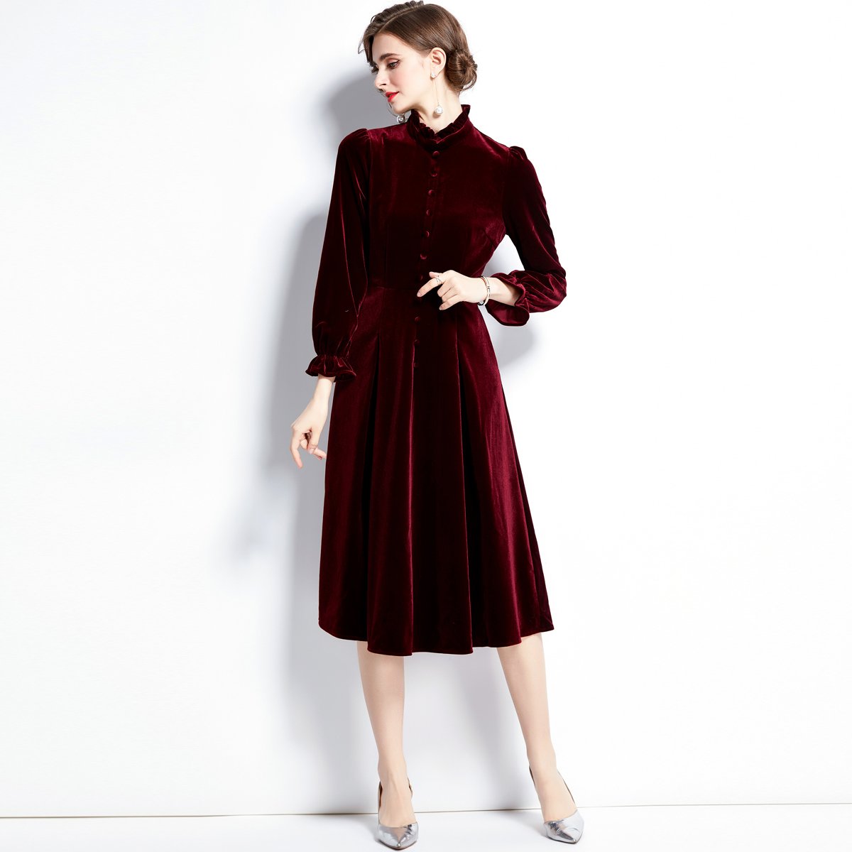 New Autumn Women's Velvet Dress with Lining HL8818089