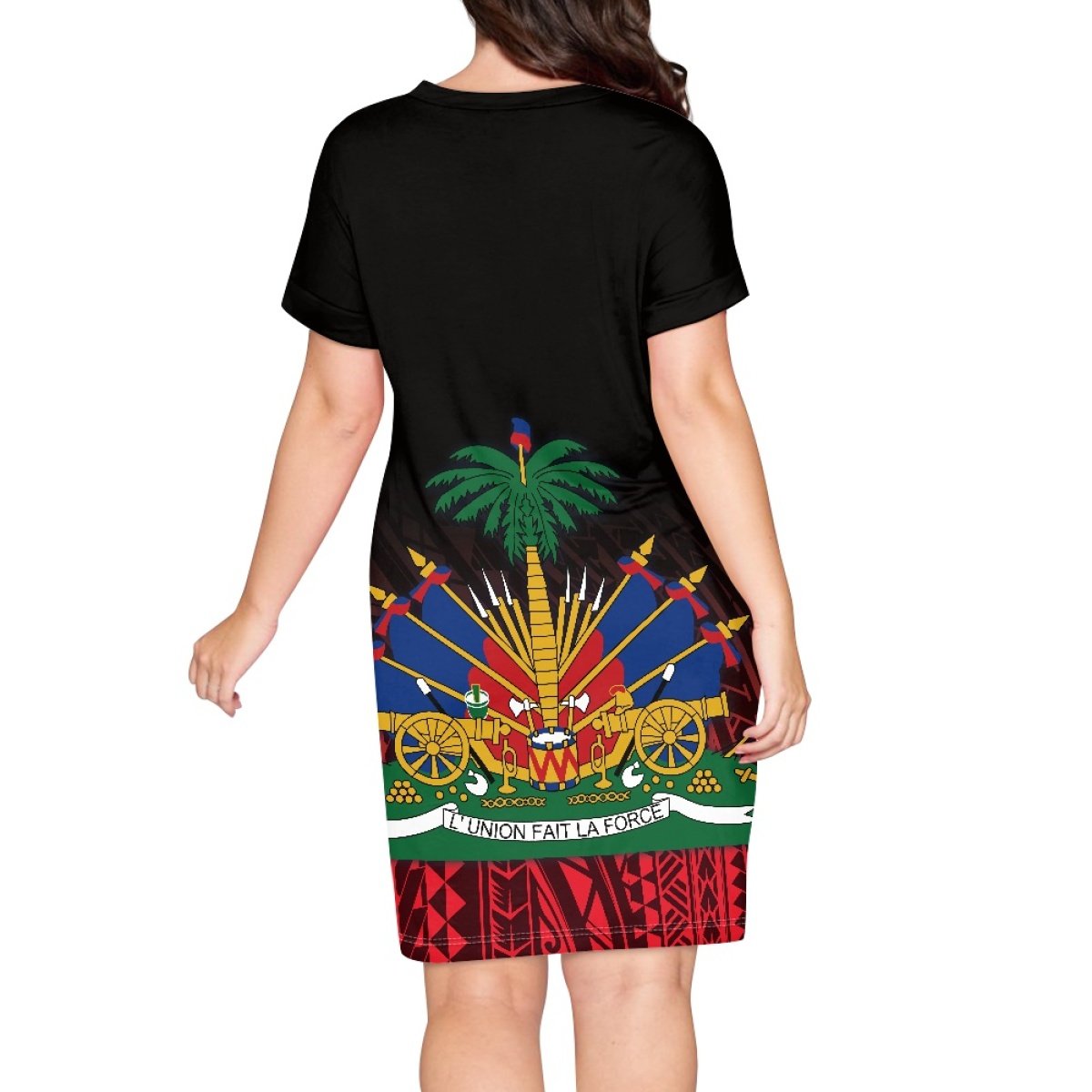 Fashion Custom Women Dresses Casual Summer Elegant Lady Haiti Designs V-neck Clothes Sexy Party Elegant Club Midi Loose Dresses
