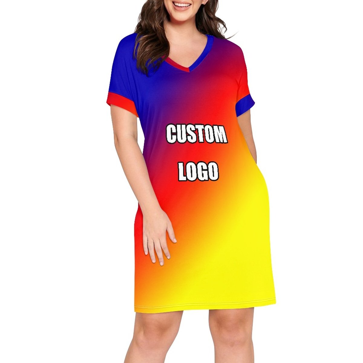 Fashion Custom Women Dresses Casual Summer Elegant Lady Haiti Designs V-neck Clothes Sexy Party Elegant Club Midi Loose Dresses