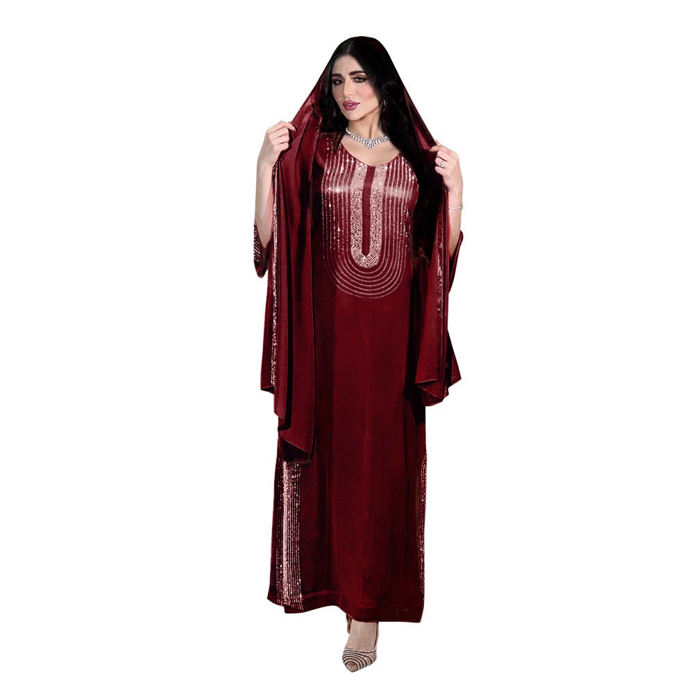 Manufacture Modest Middle East Rope Party Arabic Casual Muslim Dress Sets For Women 2024