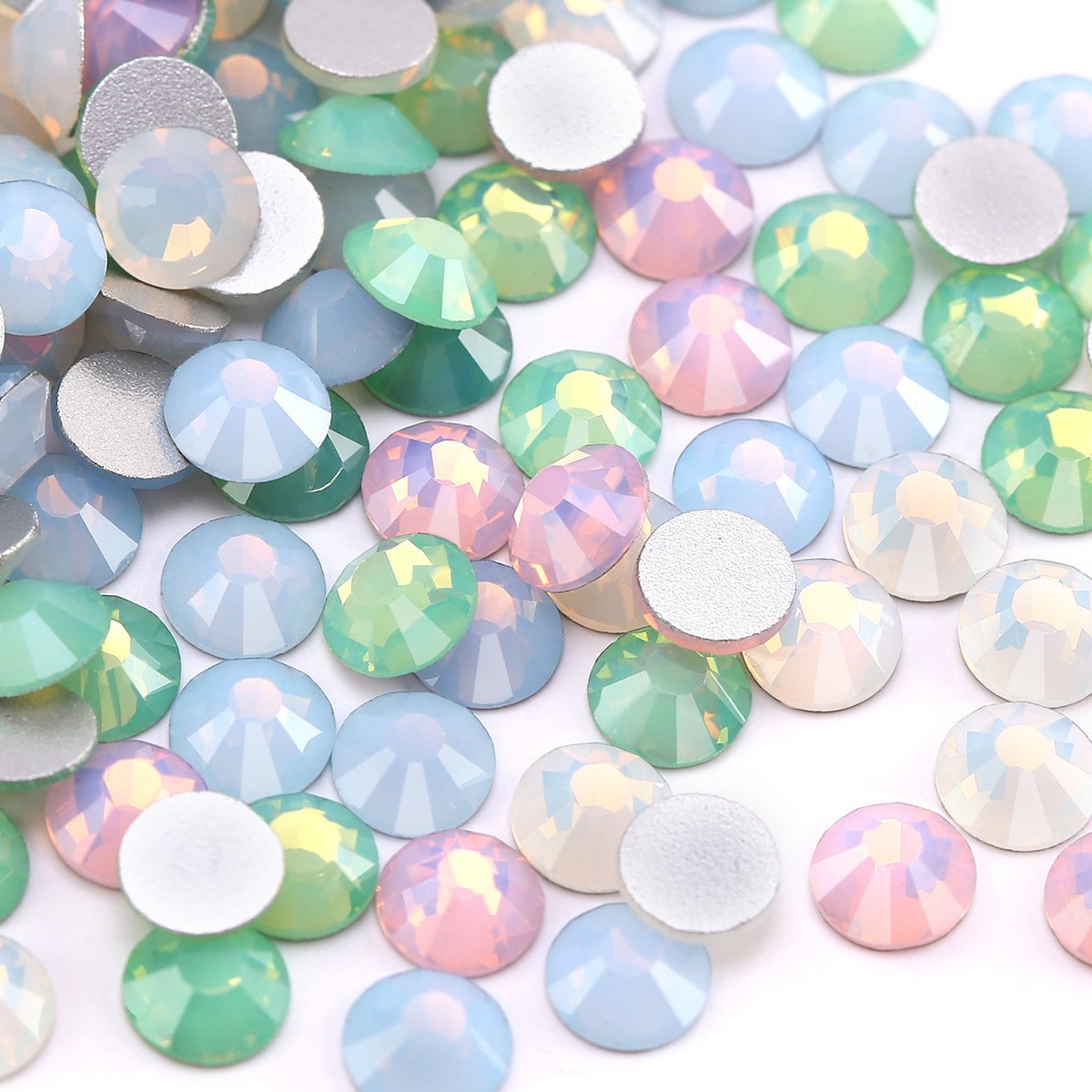 Lan Guang Wholesale 1440pcs Ss3-ss30 Crystal Stones Stickers Bulk Flatback Rhinestones Non Hot Fix Strass AB Glass Opp Bag