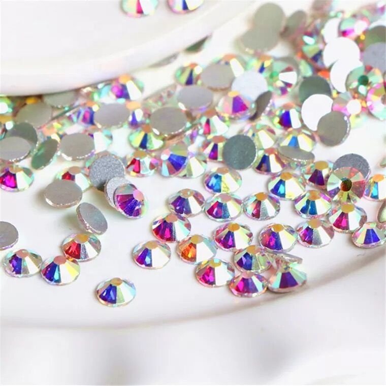 Yiwu Pujiang Crystal AB 3d bling Nail Art Shiny Glass Flatback rhinestones For 3d Nails Art