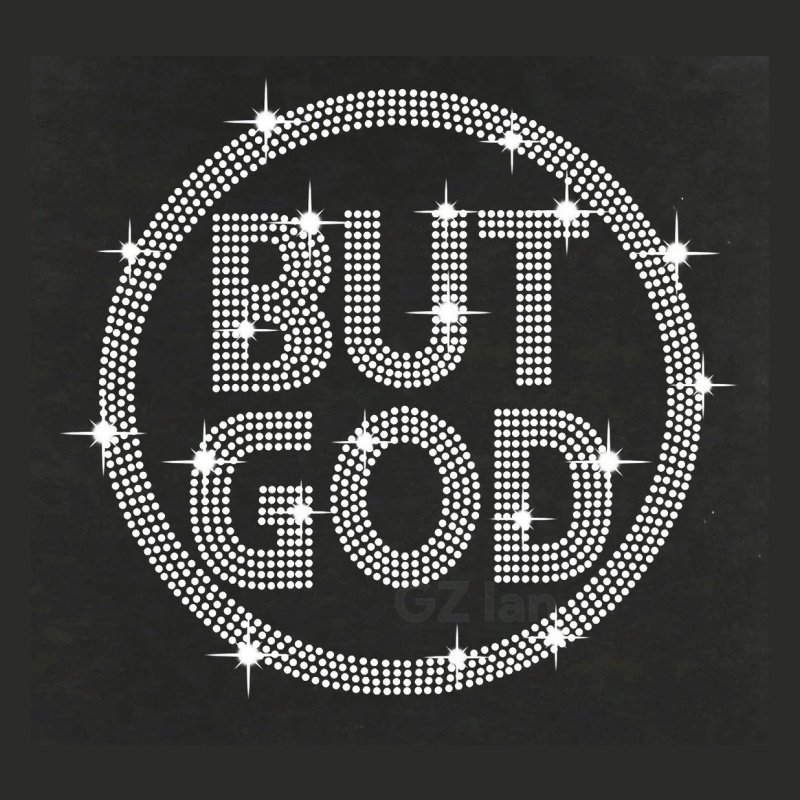New Blessed Custom AB Crystal Heat Press Rhinestone Transfer Iron-On Glass God Motif For Garments Diamond