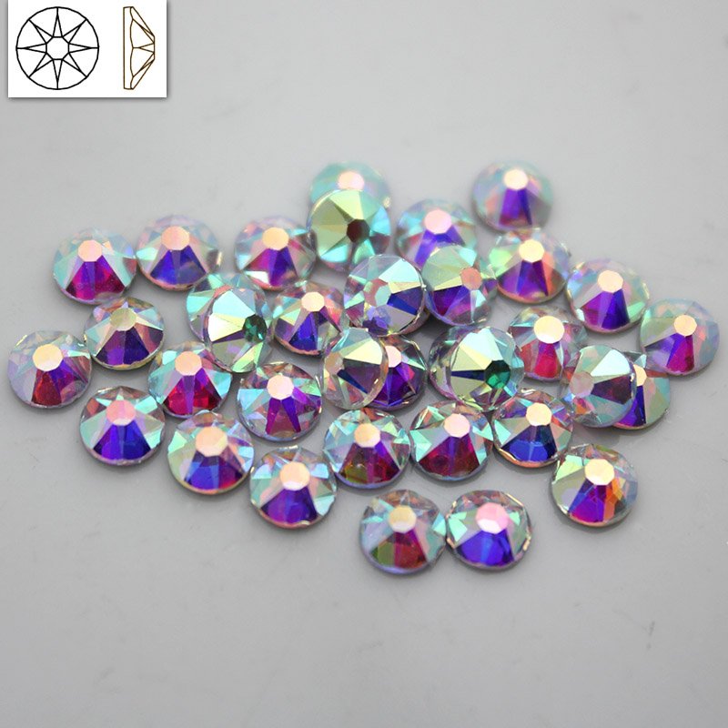 8 big 8 small hotfix ss16 ss20 ss30 crystal ab iron on rhinestones hot fix 2088 flatback rhinestones for clothing strass