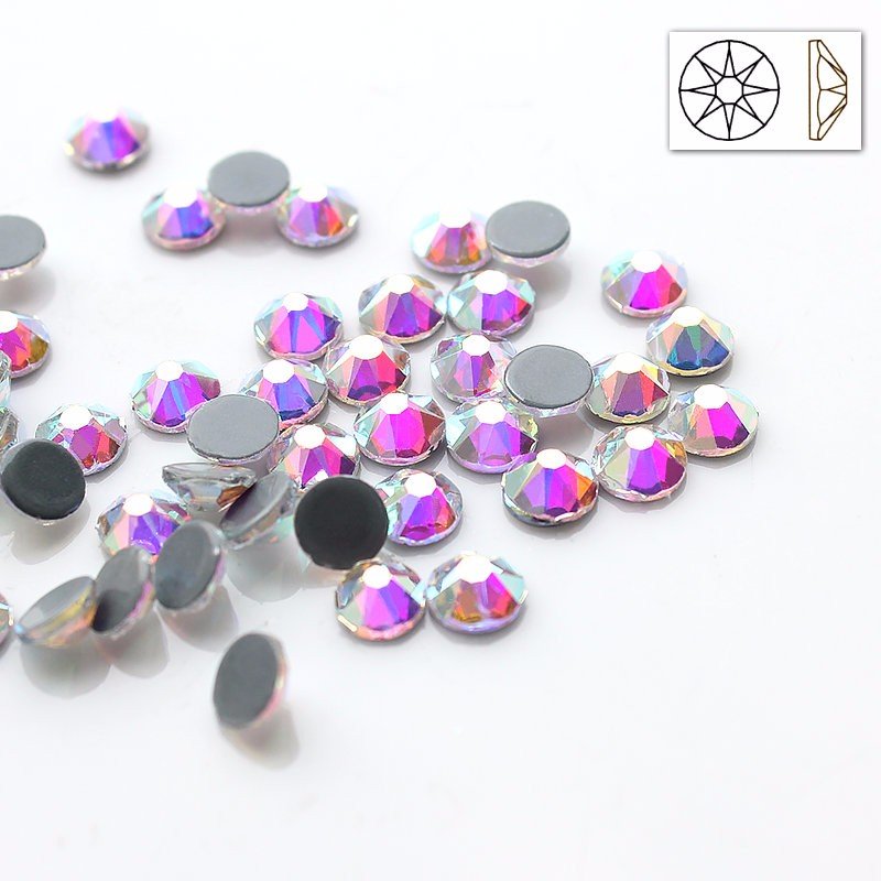 8 big 8 small hotfix ss16 ss20 ss30 crystal ab iron on rhinestones hot fix 2088 flatback rhinestones for clothing strass