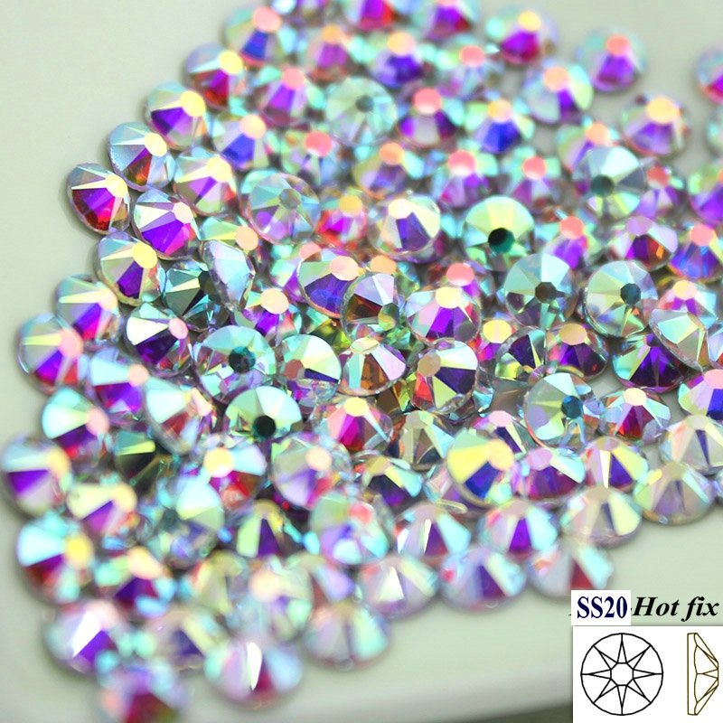 8 big 8 small hotfix ss16 ss20 ss30 crystal ab iron on rhinestones hot fix 2088 flatback rhinestones for clothing strass
