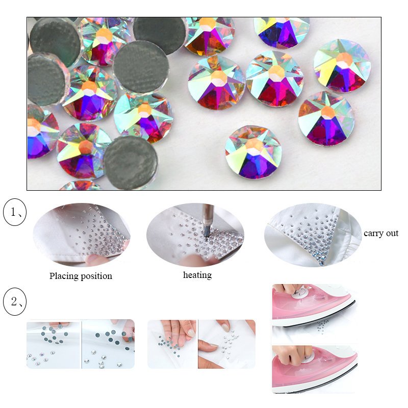 8 big 8 small hotfix ss16 ss20 ss30 crystal ab iron on rhinestones hot fix 2088 flatback rhinestones for clothing strass