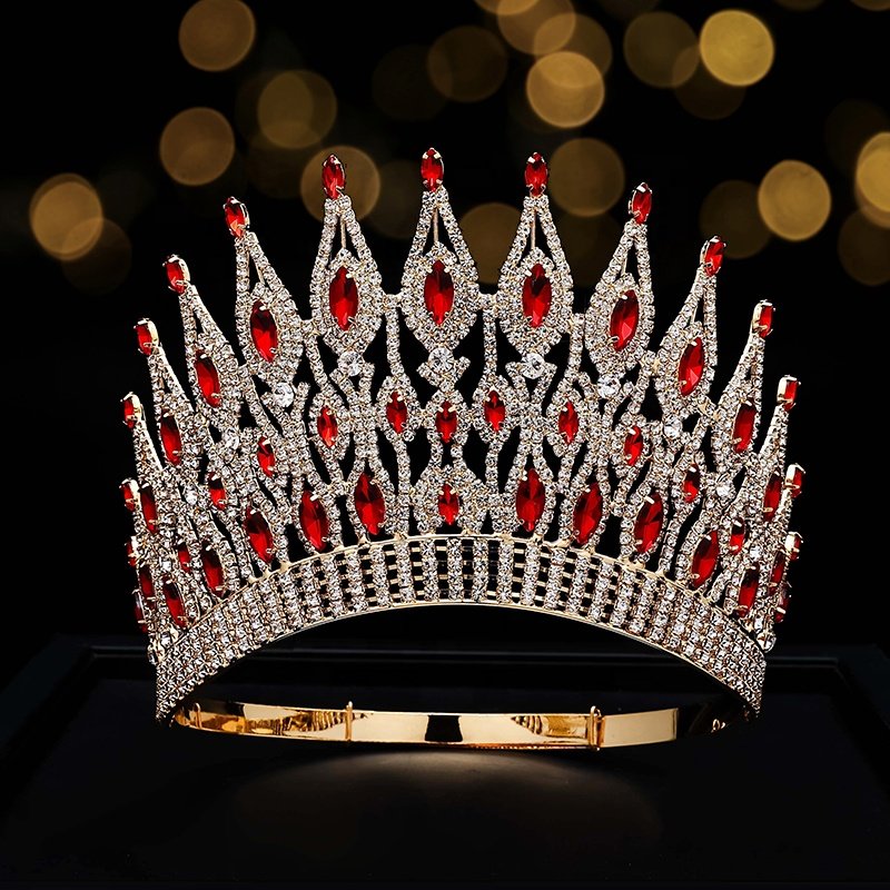 4.2 Inches Stock Adjustable Hairband AB Stones Bling Rhinestone Pageant Crowns Glass Crystal Beauty Queen Tiara