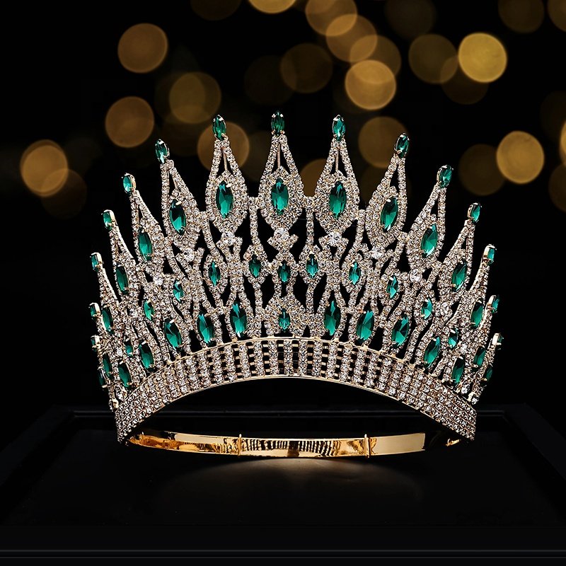 4.2 Inches Stock Adjustable Hairband AB Stones Bling Rhinestone Pageant Crowns Glass Crystal Beauty Queen Tiara
