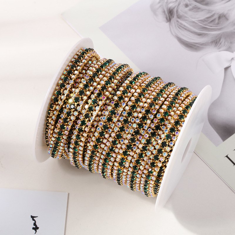 Factory Sparkling Crystal Metal Accessory Rhinestone Claw Chain For Diy Packaging Materials In Clothing Shoes Bags