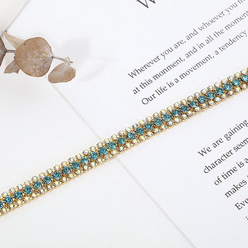 Factory Sparkling Crystal Metal Accessory Rhinestone Claw Chain For Diy Packaging Materials In Clothing Shoes Bags