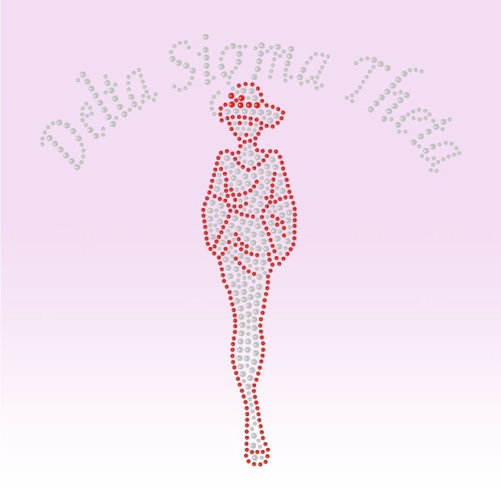 Cheap Red and clear crystal Deltas DST Sigma Theta Hot Fix Rhinestone Transfer Iron On Motif