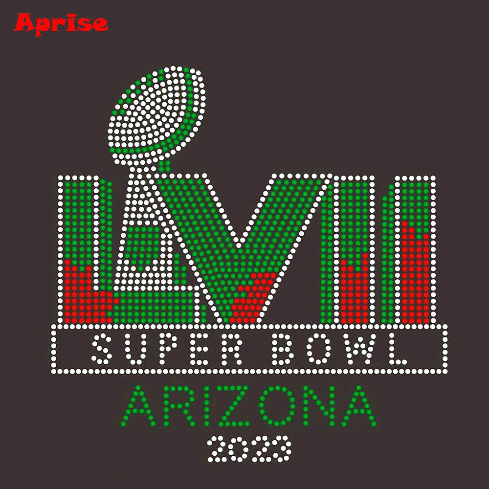 bling super football rhinestone transfer bowl football team iron on heat rhinestone motif custom design