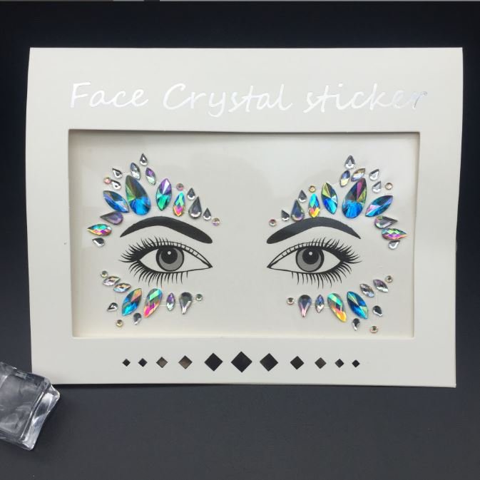 Amazon Hot Sell Festival Party Crystal Jewels Body Face Rhinestone Stickers Temporary Gem Eye Tattoo Sticker for Women