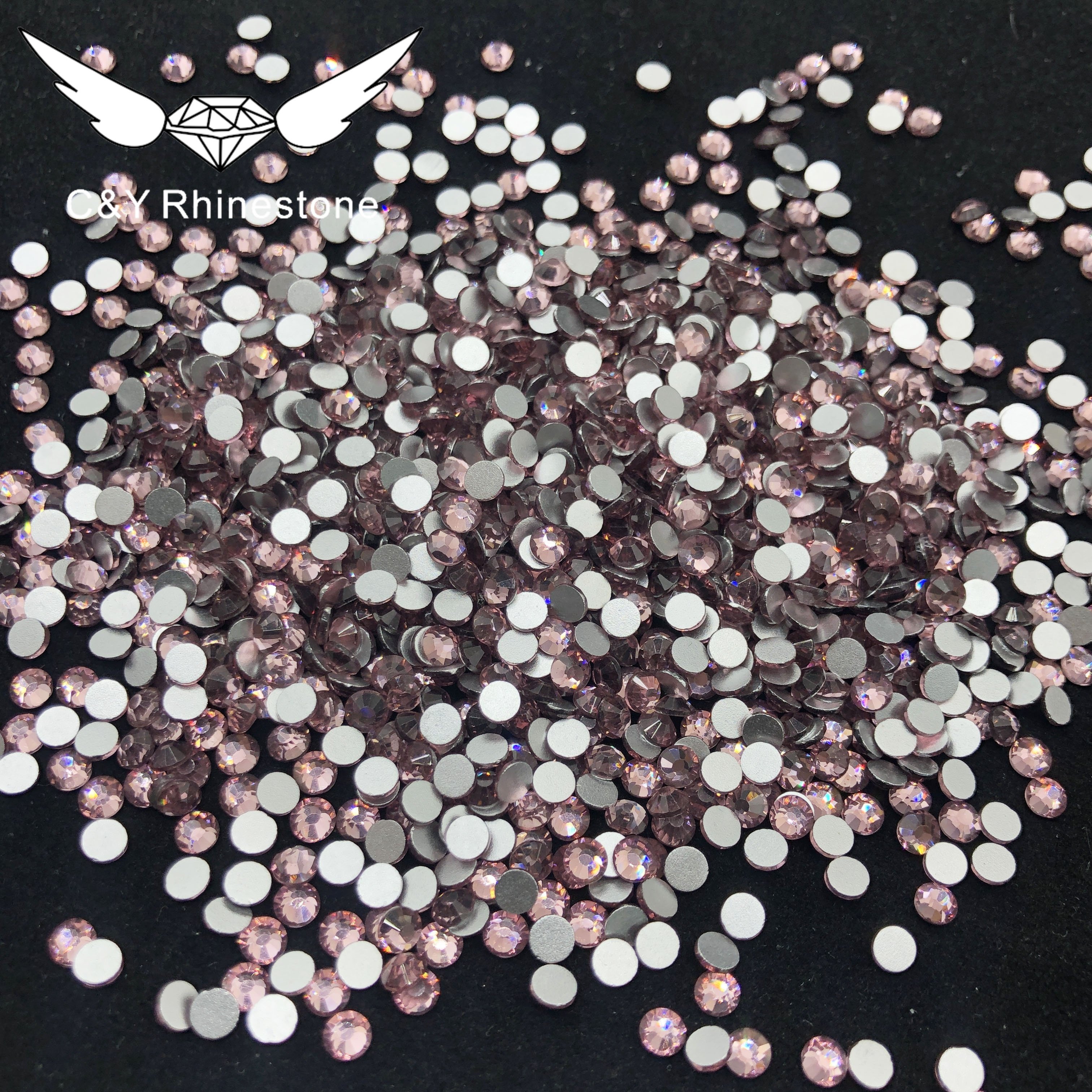 C&Y No Hot Fix Crystal Light Amethyst Stones SS6 SS8 SS10 SS12 SS16 SS20 SS30 SS34 SS40 Rhinestones Bulk