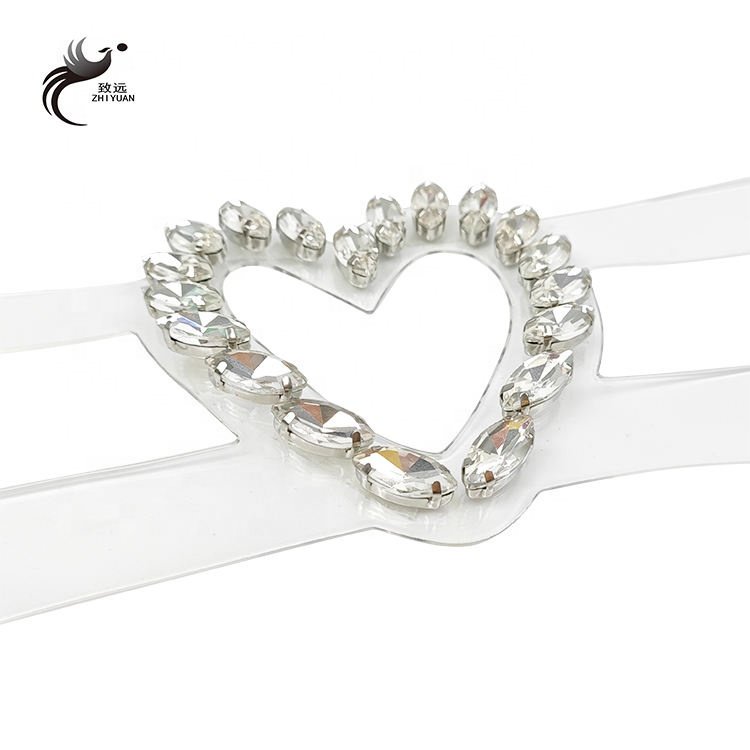 Fashion high rhinestone decorative shoe accessories women's sandals upper material TPU transparent rhinestone upper