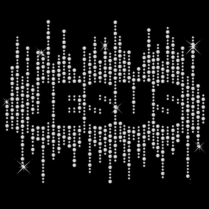 Custom Religious Bling Transfer Christian Iron On Rhinestone Crystal T-Shirt Transfer