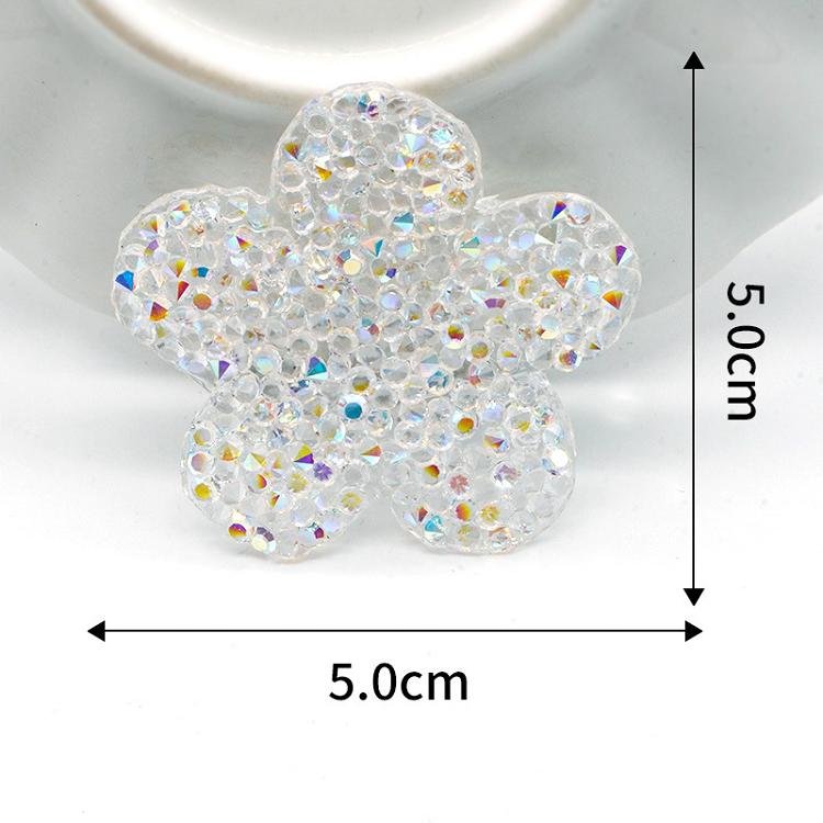 Wholesale 2 inch iron on crystal patches rhinestone applique silver gold heat press hotfix flower rhinestone patches for girls