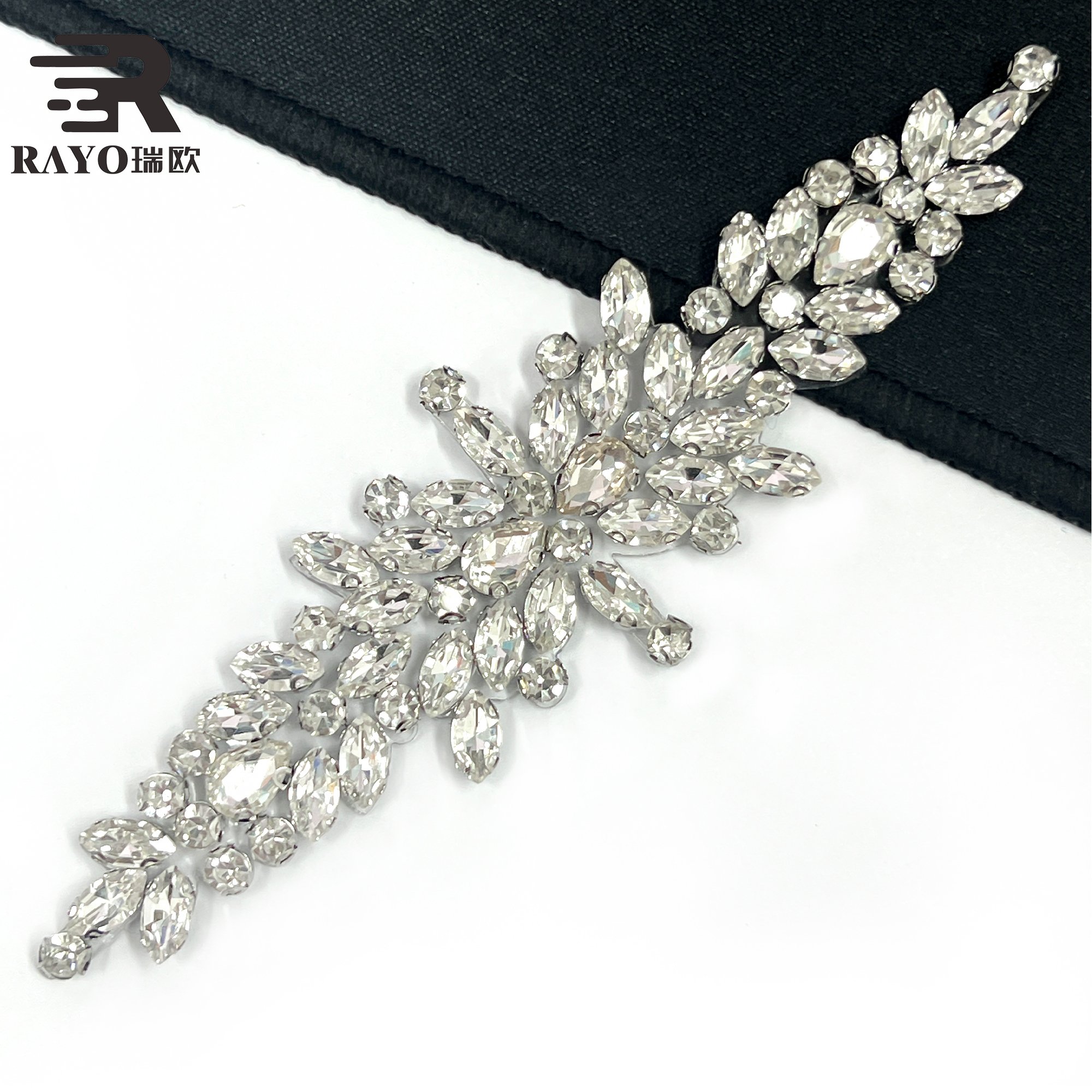 Rayo Shiny Crystal Applique Strass Decorating Rhinestone Applique for Head Accessories Wedding Dress and Evening Garments