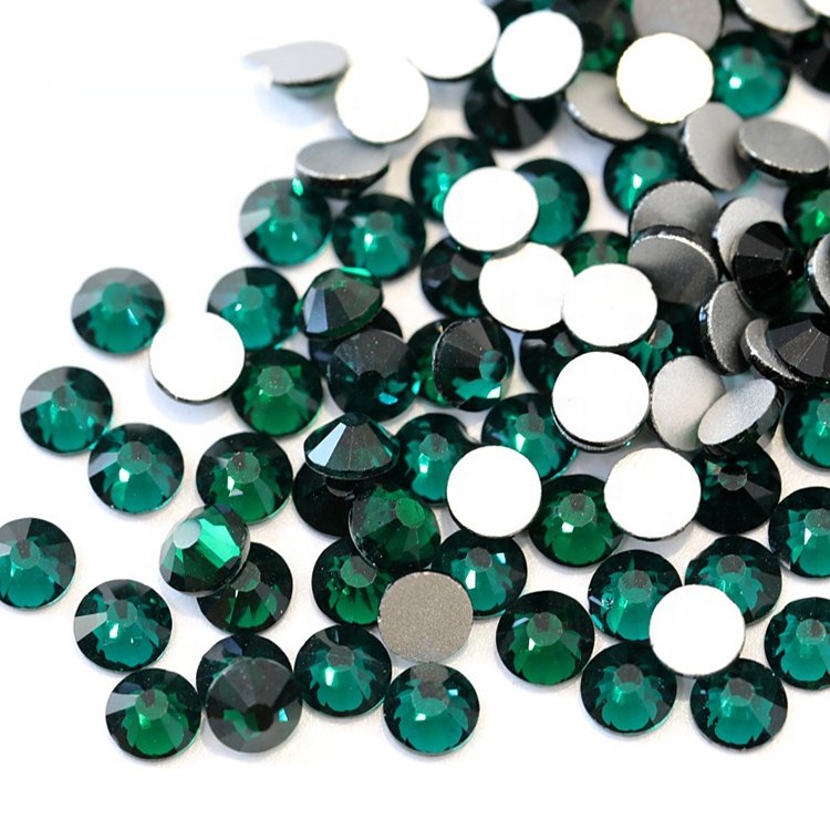 Hot Sale Flat Back Dark Green Emerald Crystal Rhinestones Non Hot Fixed for Nail Art Phone Case Decoration