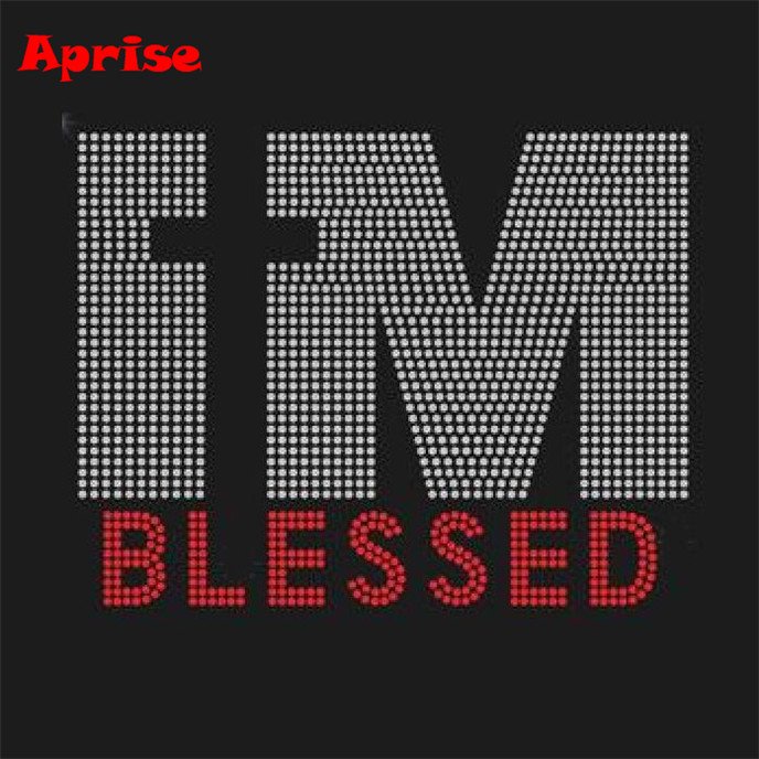 I am blessed hotfix rhinestone transfer iron on gold rhinestone hoodies heat motif