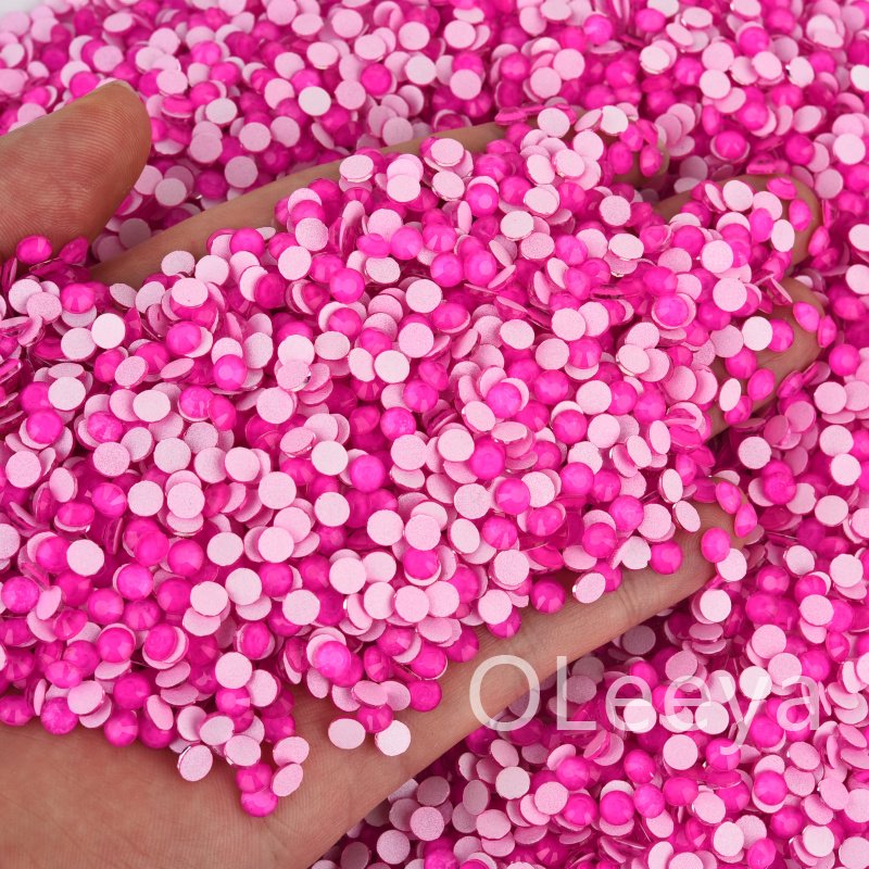 OLeeya Factory Rhinestone Wholesale Neon Fluorescence Flatback Non Hotfix Crystal Glow Under Dark For Nail Rhinestones