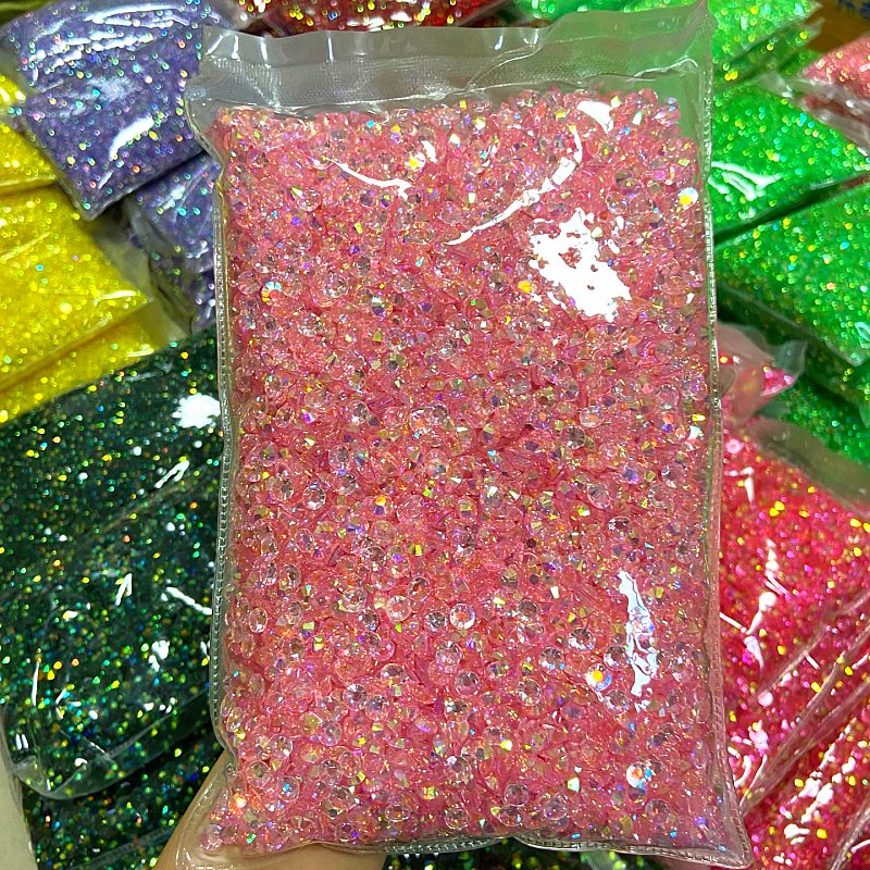 Wholesale 2mm 3mm 4mm 5mm 6mm Flatback AB Jelly Transparent Resin Rhinestone For DIY Decoration