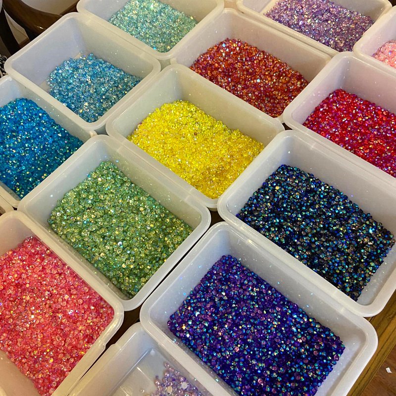 Wholesale 2mm 3mm 4mm 5mm 6mm Flatback AB Jelly Transparent Resin Rhinestone For DIY Decoration