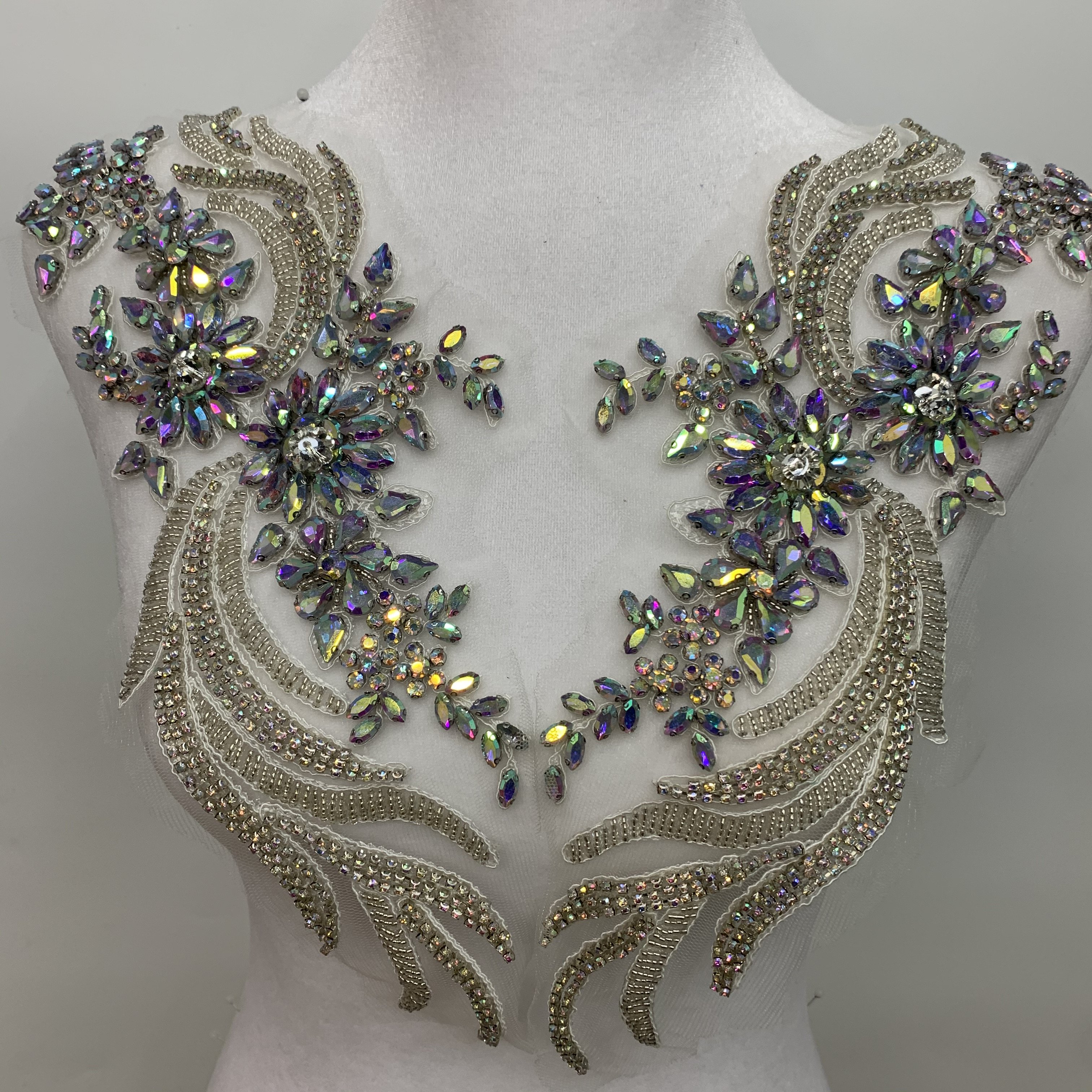 Fashion rhinestone crystal applique patch