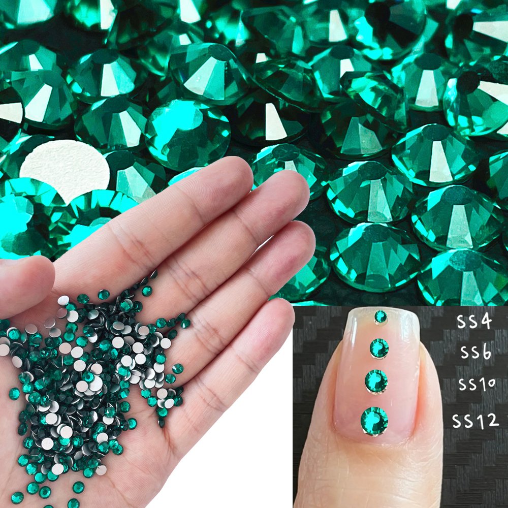 Yantuo Zircon Color Stones Crystal Strass Glass Clear Hotfix Flatback Rhinestones from China Factory Green 2 Bag Lead Free