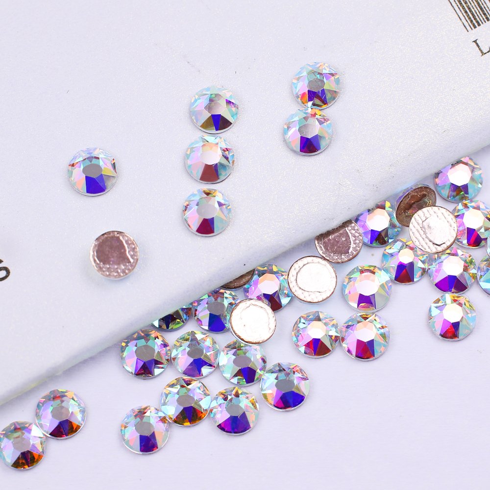 Junjiao Crystal Hotfix Rhinestone 16 Facets Cut 8 Big 8 Small Cuts Sun Flower Facets Ss8 Ss10 For Clothing Mc Rose For Nail Art