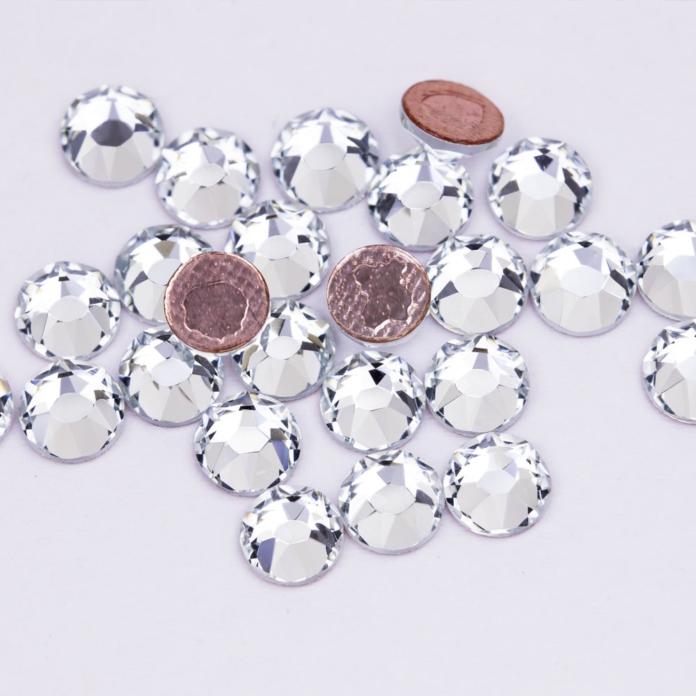 Junjiao Crystal Hotfix Rhinestone 16 Facets Cut 8 Big 8 Small Cuts Sun Flower Facets Ss8 Ss10 For Clothing Mc Rose For Nail Art