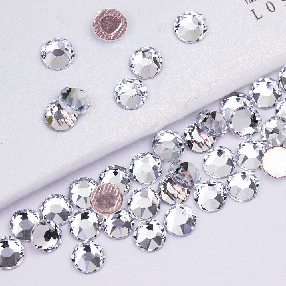 Junjiao Crystal Hotfix Rhinestone 16 Facets Cut 8 Big 8 Small Cuts Sun Flower Facets Ss8 Ss10 For Clothing Mc Rose For Nail Art