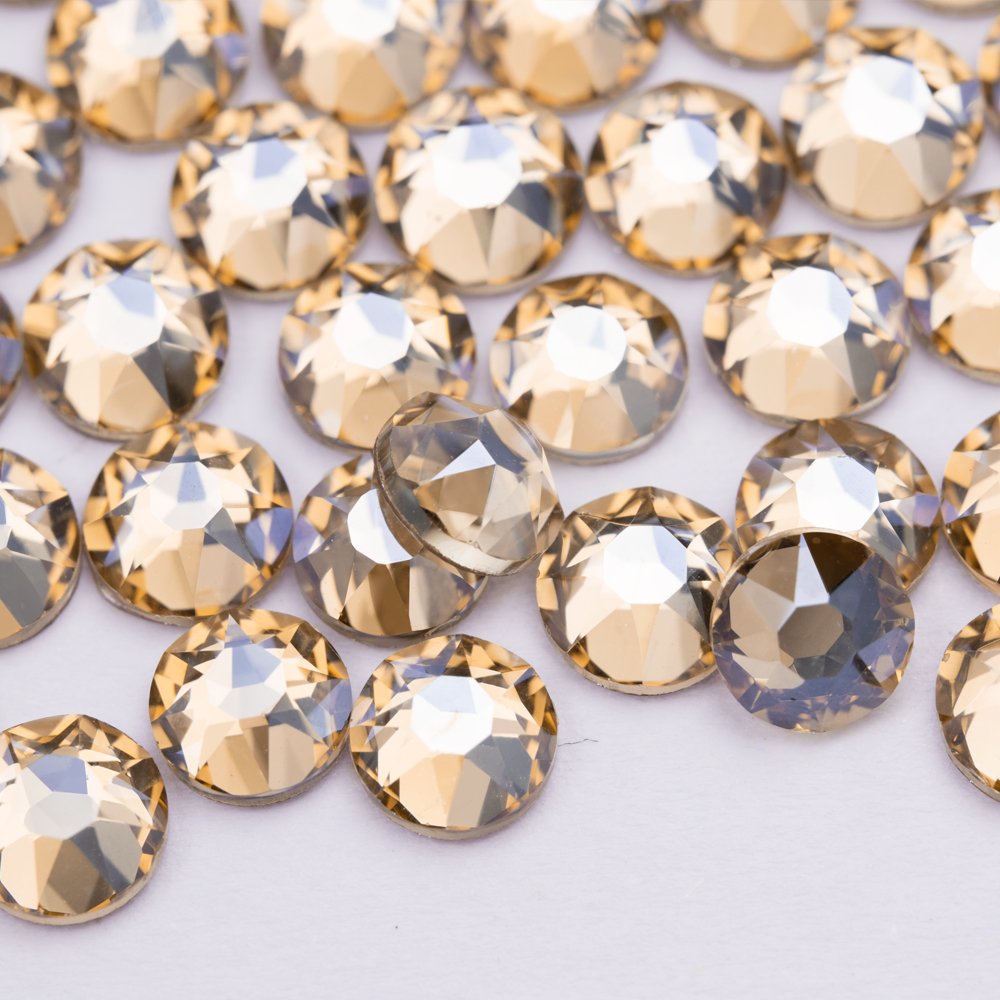 Junjiao Crystal Hotfix Rhinestone 16 Facets Cut 8 Big 8 Small Cuts Sun Flower Facets Ss8 Ss10 For Clothing Mc Rose For Nail Art