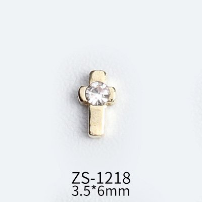 New Design Cross Shape Alloy With Rhinestones Nail Jewelry Decoration Stickers Flatback Rhinestones For Nail Art