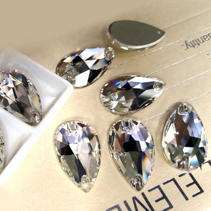 Yanruo Sew On Crystal Clear Strass Flat Back Rhinestone Glass Sewing Stone Sew Textil Rhinestones For Wedding Dress