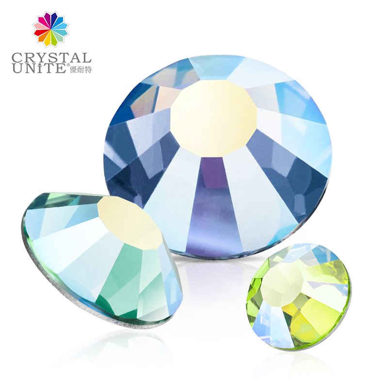 Crystal Unite Flat Back Hot Fix Crystal Glass Rhinestones for Textile