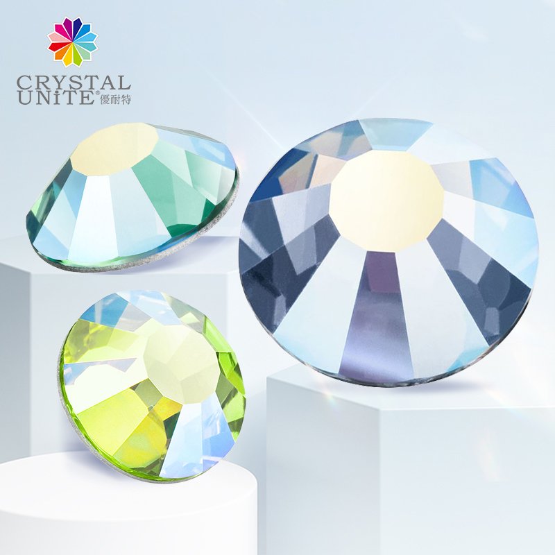 Crystal Unite Flat Back Hot Fix Crystal Glass Rhinestones for Textile