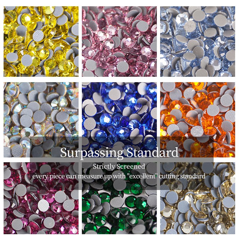 Crystal Unite Flat Back Hot Fix Crystal Glass Rhinestones for Textile