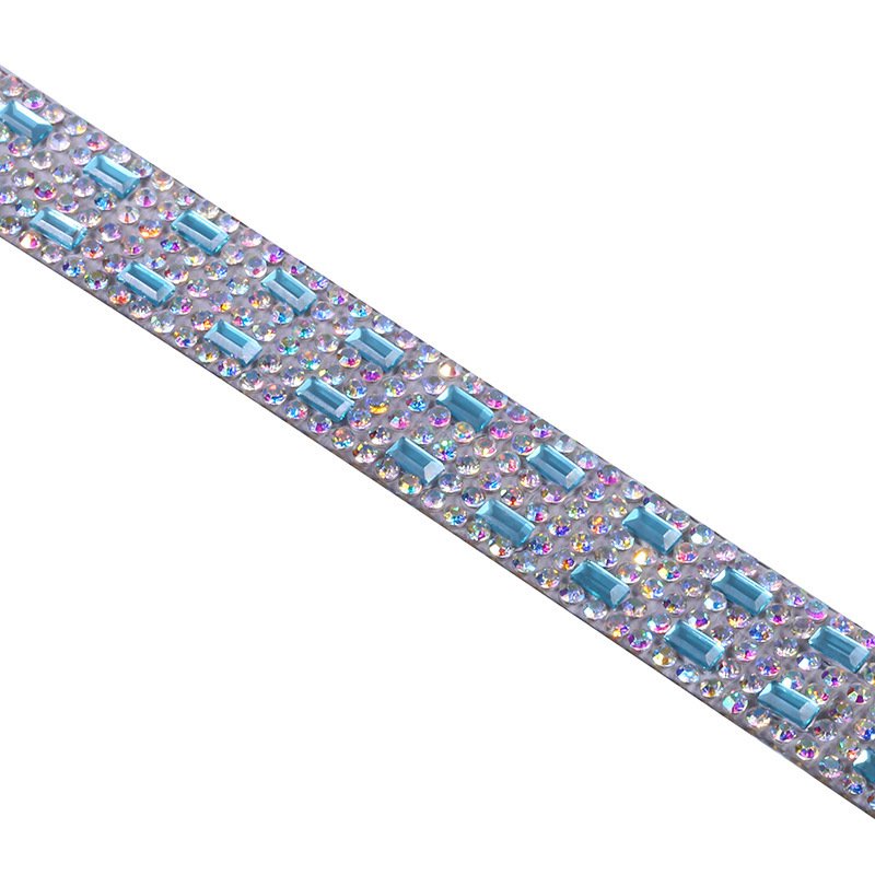 Hotfix Glass Bead Tape Rhinestone Applique Iron on Blingbling Custom Trim