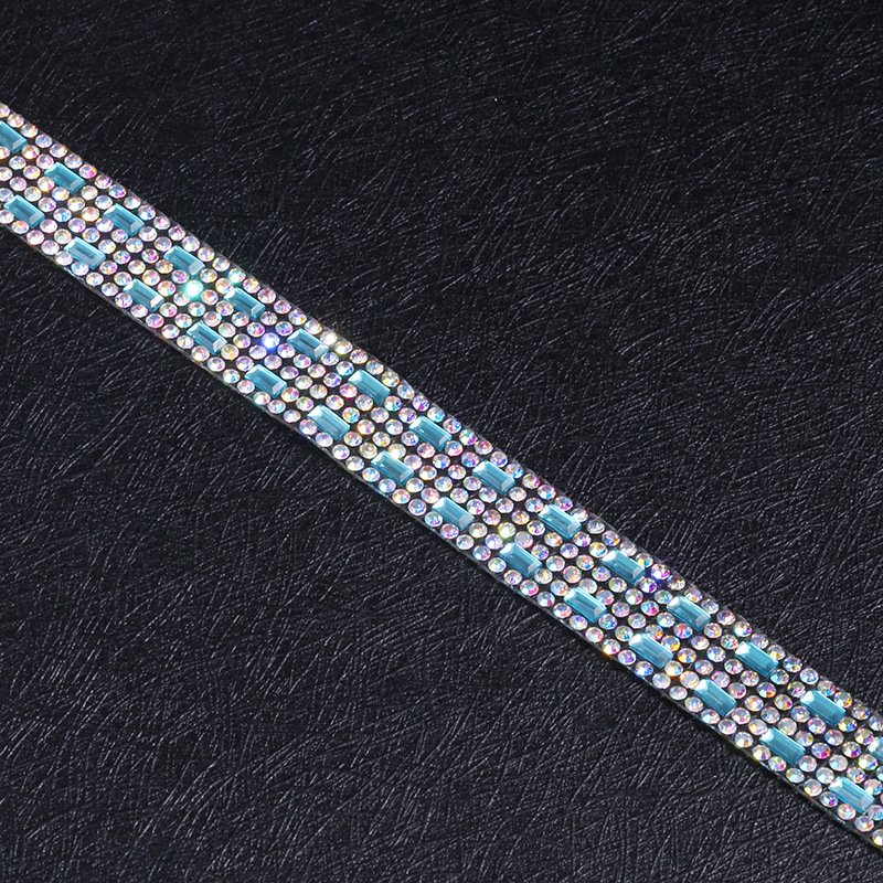 Hotfix Glass Bead Tape Rhinestone Applique Iron on Blingbling Custom Trim