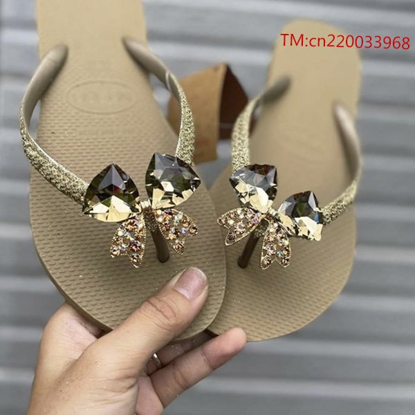 Wholesale Blue rhinestones bow charms vintage Flip Flops shoe decorations fashion shoe ornaments handmade shoe accessories