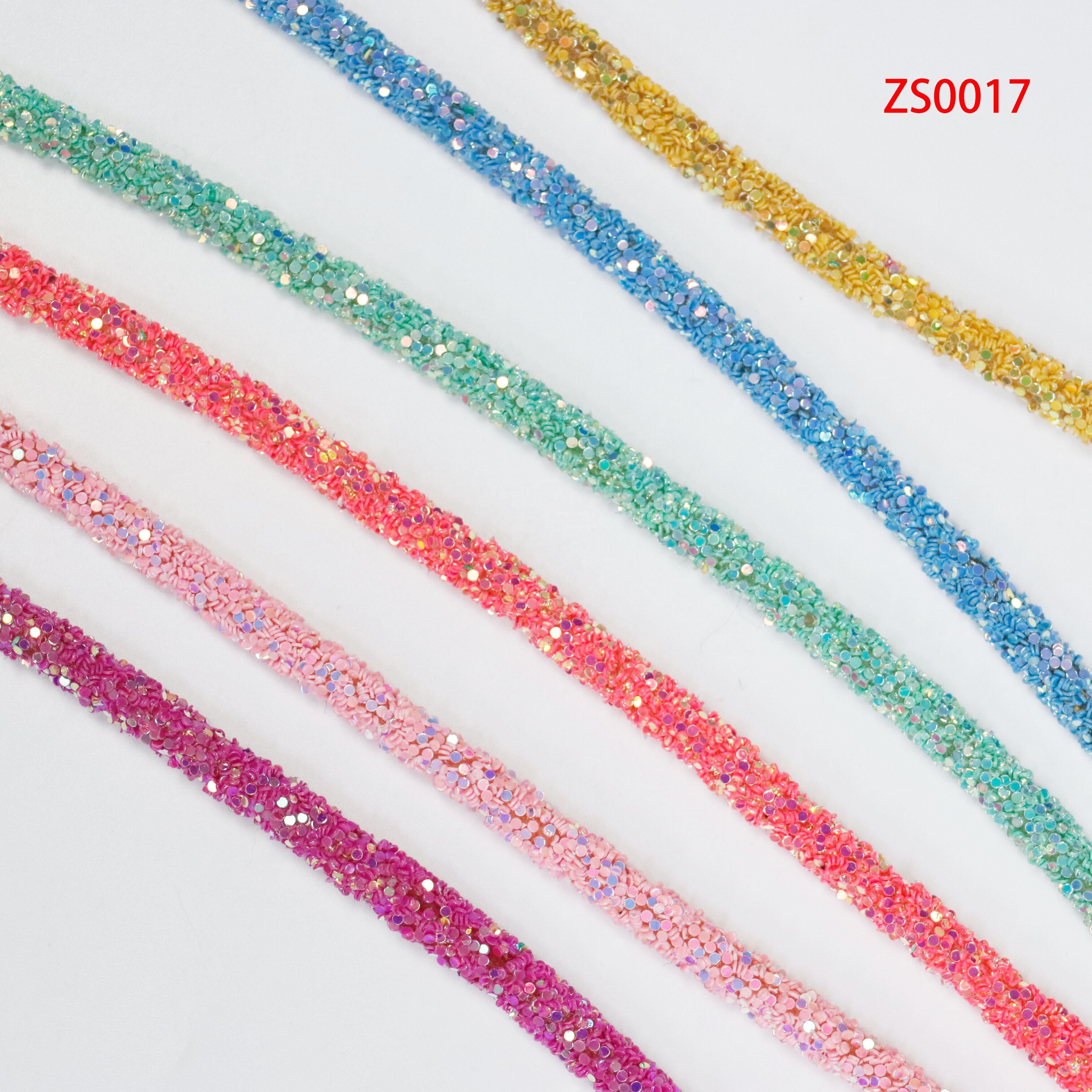 Tiras de piedras Shiny 3mm wholesale OEM glitter crystal rhinestone tube rope