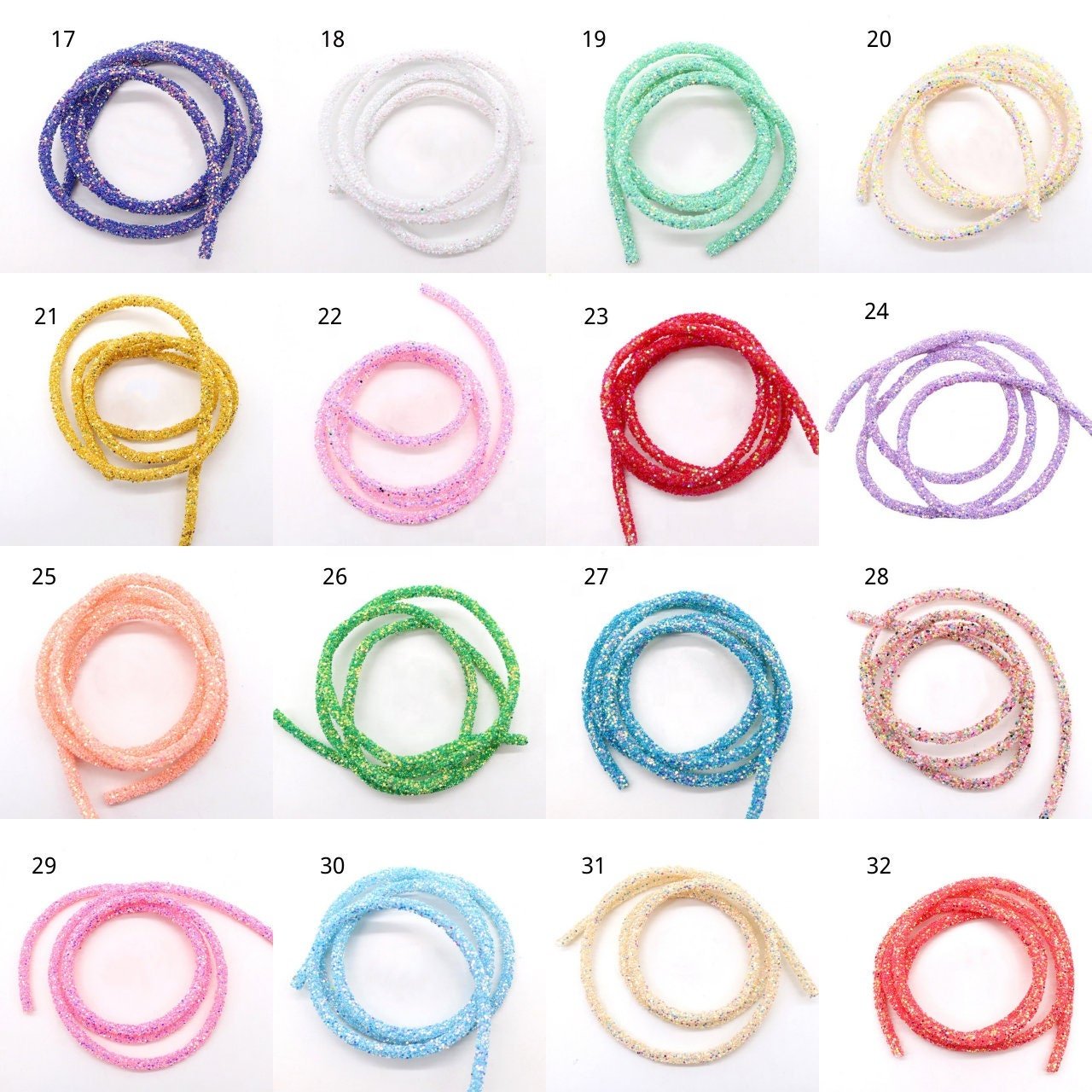 Tiras de piedras Shiny 3mm wholesale OEM glitter crystal rhinestone tube rope