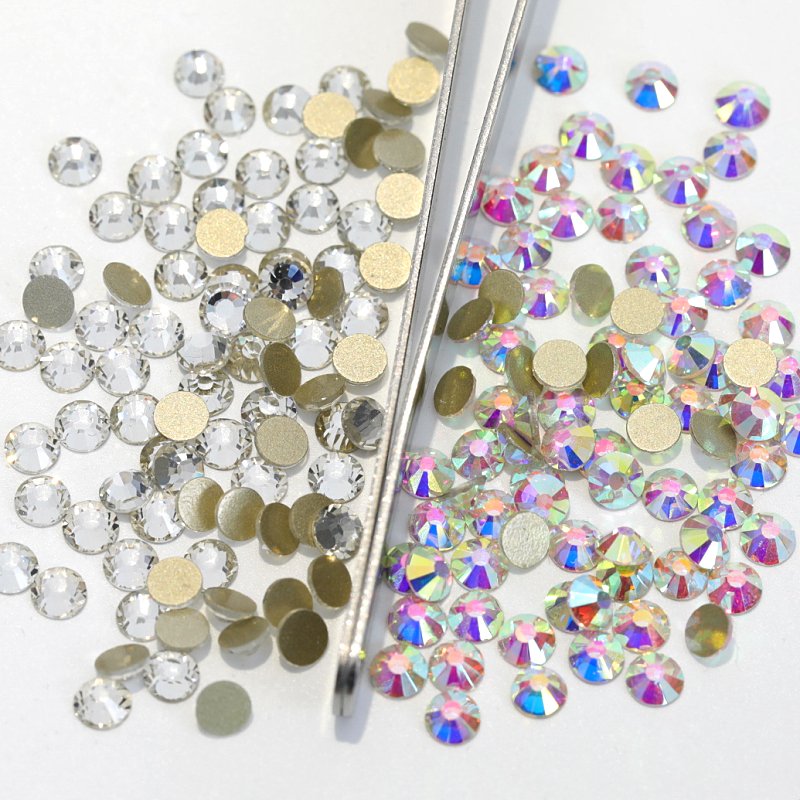 High quality 1440pcs SS3 SS12 Crystal AB Color Non Hotfix Crystal Flatback Nail Rhinestone