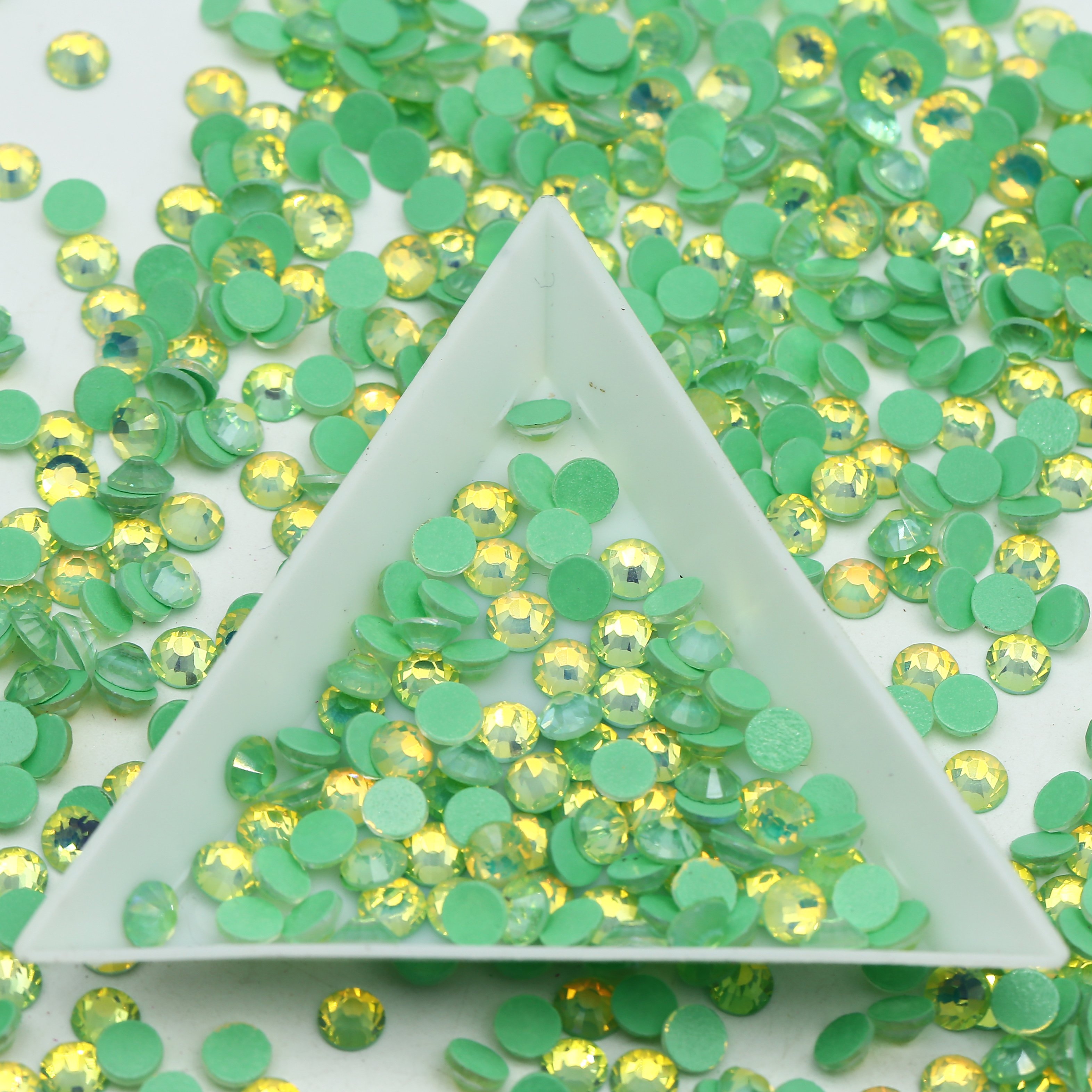 WHATSTONE SS6-SS30 Luminous Opal Serive Flatback Green Non Hotfix Glass Rhinestones For Garment Design